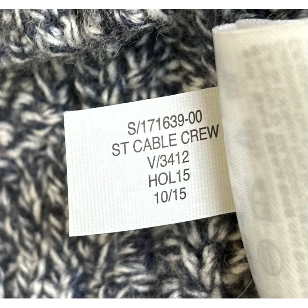 Banana Republic Mens Sweater Merino Wool Blend Cable Knit Fisherman Blue M